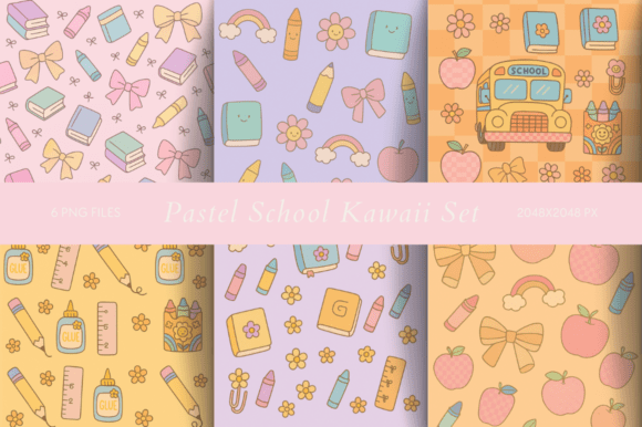 Bringing Nostalgia and Charm to Your Digital Designs with the Pastel School Kawaii Set