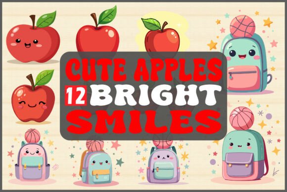 Cute Apples Bright Smiles Bundle for Creatives