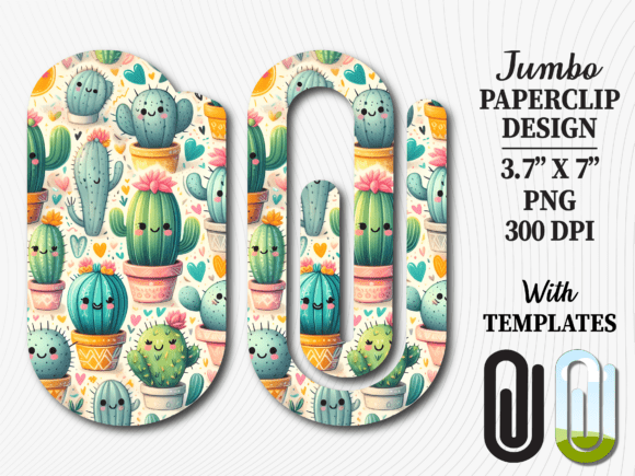 Cute Kawaii Cactus Jumbo Paperclip