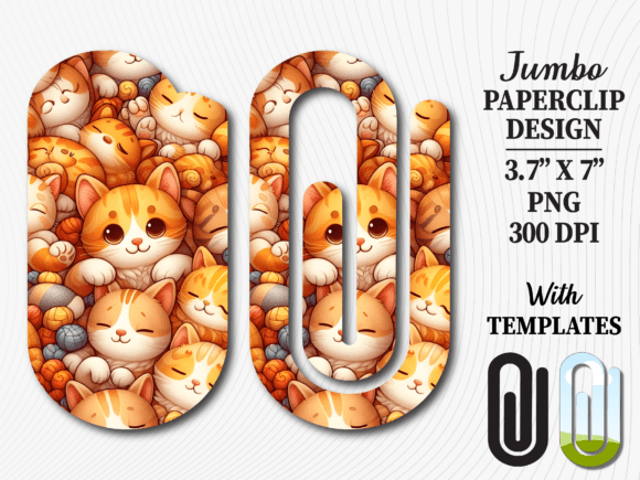 Cute Kawaii Ginger Cat Jumbo Paperclip
