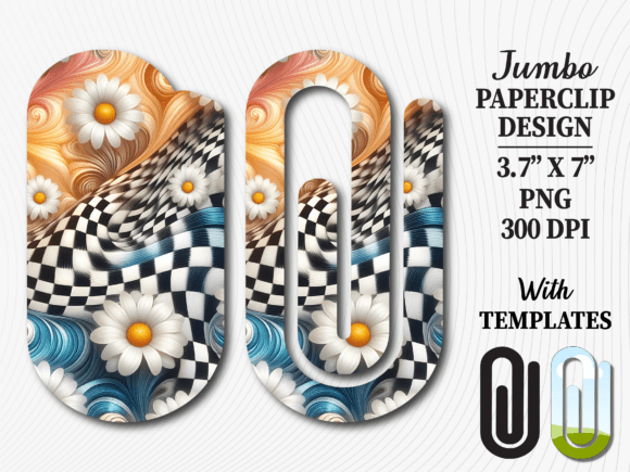 Daisy Checkerboard Retro Jumbo Paperclip: A Versatile Digital Asset for Creative Professionals