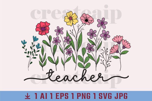 Flower Teacher SVG, Boho Floral Teacher: A Versatile Digital Asset for Every Creative Project
