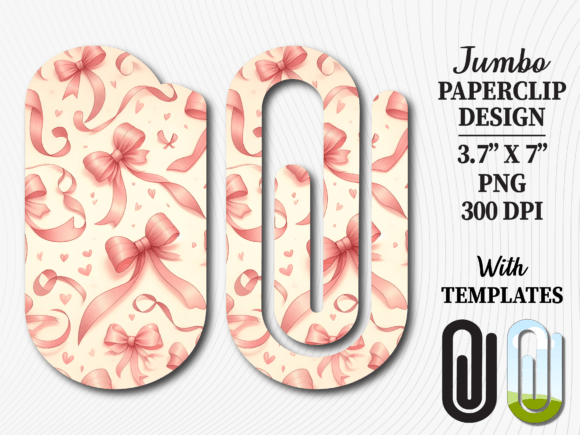 Pink Shabby Chic Bow Jumbo Paperclip: Elevating Everyday Organization with Digital Creativity