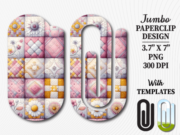 Quilted Floral Patchwork Jumbo Paperclip: A Versatile Asset for Creative Professionals and Educators