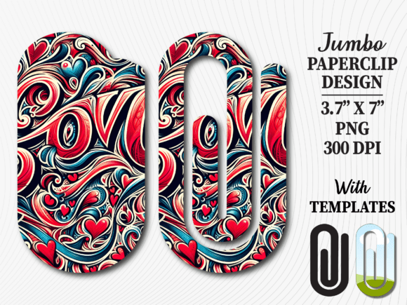 Retro Love Doodle Jumbo Paperclip: A Creative Digital Asset for Modern Makers