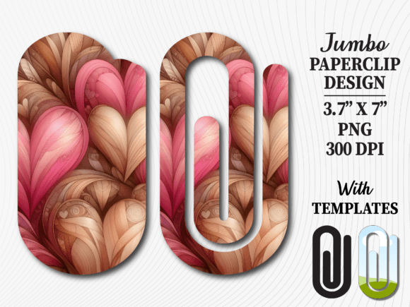 Romantic Pink Heart Art Jumbo Paperclip