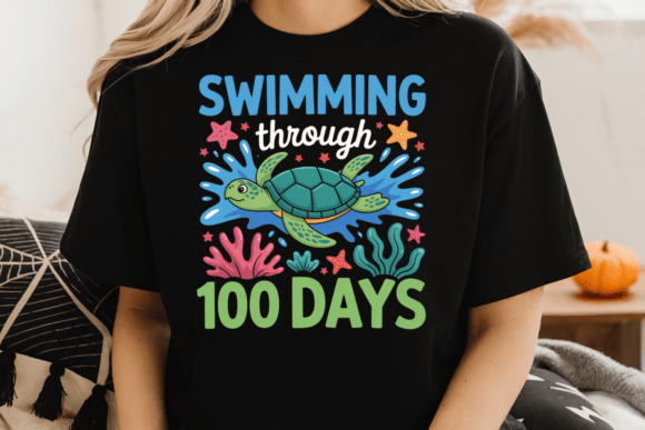 Swimming Through 100 Days PNG: A Creative Milestone