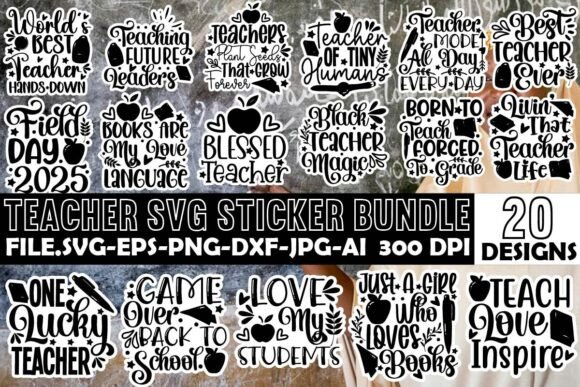 Teacher SVG Sticker Bundle for Creative Projects