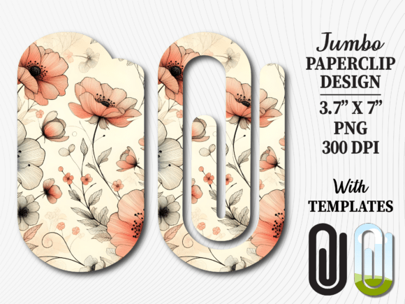 Vintage Neutral Floral Jumbo Paperclip: Elevate Your Organization with Timeless Style