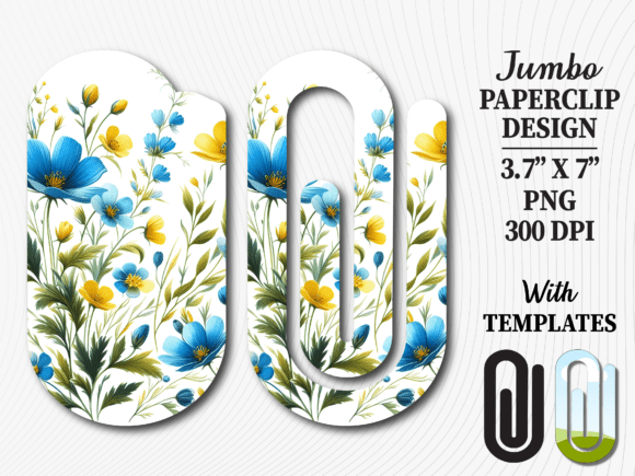 Wildflower Floral Jumbo Paperclip Design